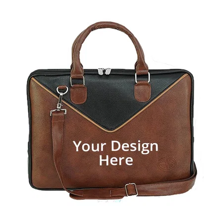 Brown Customized Leather 14 inch Laptop Messenger Shoulder Sling Office Travel Bag