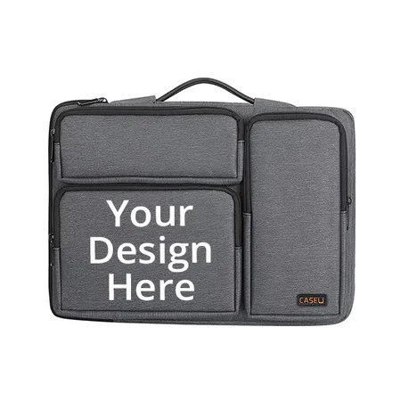 Dark Grey Customized 14 inch 360 Degree Protective 3 Pocket Laptop Bag