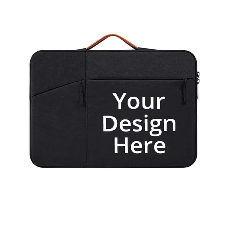 Black Customized 13.6" Laptop Sleeve Case Cover with Handle