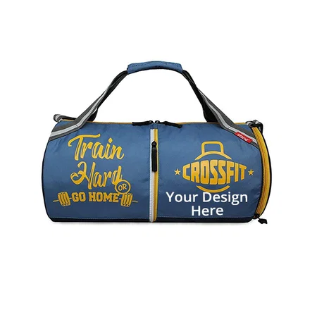 Blue Customized Sfane Sports Duffle Gym Bag with Extra Shoe Compartment