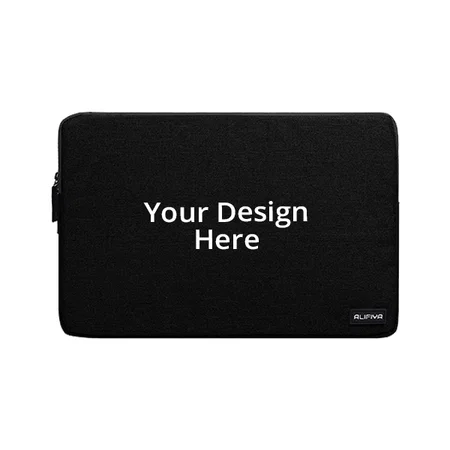 Black Customized Laptop Sleeve Bag (14 Inch with Charger Pouch)