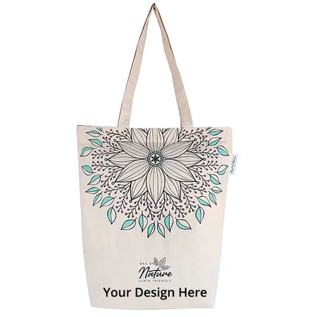 Off White Customized Reusable Shopping Zipper Tote Carry Bag