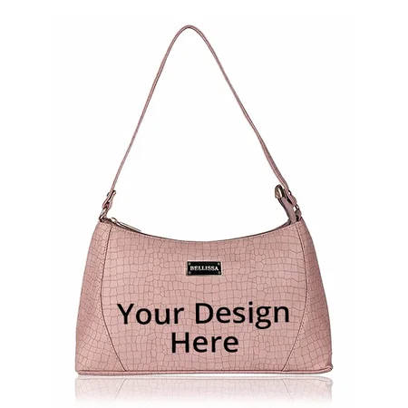 Pink Customized Croc-Pattern Handbag