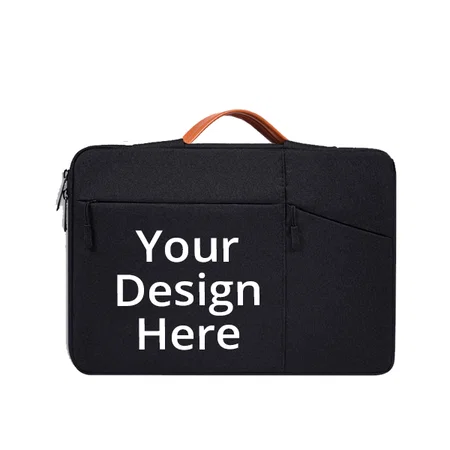 Charcoal Black Customized 14.6 Inch Laptop Sleeve Case Cover With Handle