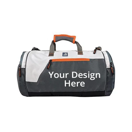 Grey Dual Tone Customized Gym Bag 22 Liters Duffle Bag and Sports Bag