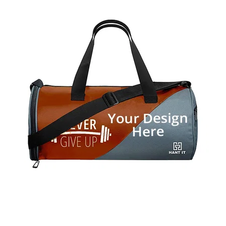 Brown Customized Hang It Gym Bag with Shoe Compartment