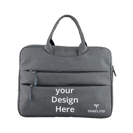 Grey Customized Laptop Bag