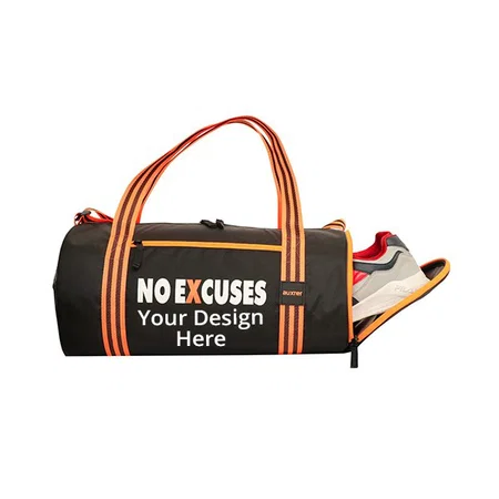 Brown Customized Gym Duffle Bag with Shoe Compartment