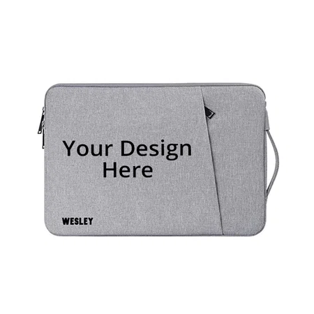 Grey Customized Laptop Sleeve Computer Carrying Case Compatible for 15.6 Inch Laptops