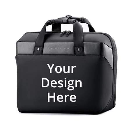 Black Customized Laptop Messenger Bag with USB Fast Charger (Compatibility - 15.6", Dimensions 44 x 33.8 x 7.6 cm)