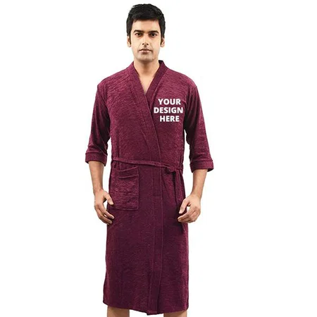 Violet Customized Men's Cotton Bathrobe