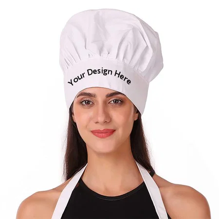 White Customized Unisex Chef Cap