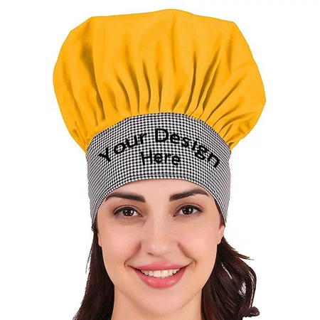 Yelow Customized Unisex Chef Cap Hat