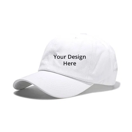 White Customized Unisex Baseball Cap Cotton Plain Adjustable Men and Women Casual Formal Cap