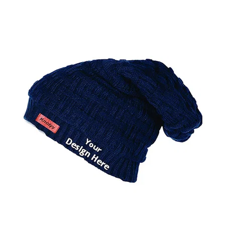 Blue Customized Unisex Winter Cap