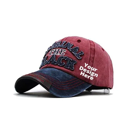 Dark Maroon Customize Unisex Baseball Cap Cotton Adjustable Caps Sports Outdoor Activities Cap For Men Women