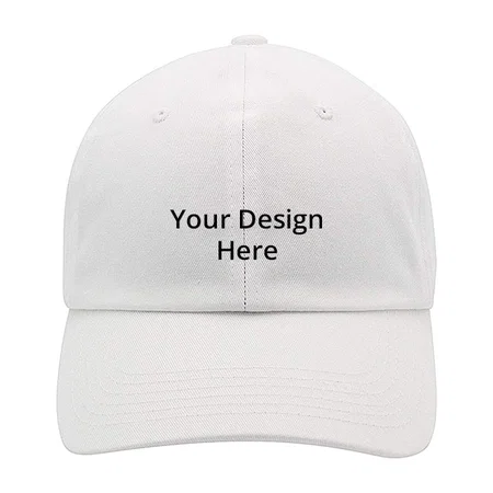 White Customized Unisex Cotton Cap (Free Size)