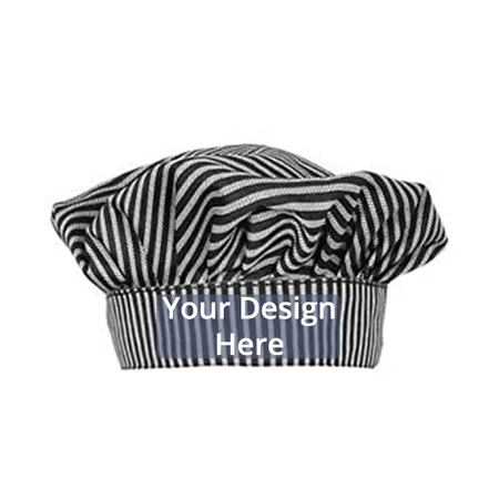 Grey Black Customized Comfortable Elastic Design Adjustable Kitchen Baker Chef Cap Hat