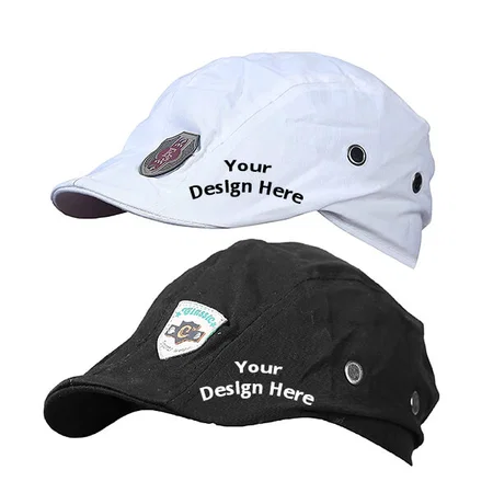 White &amp; Black Customized Cotton Golf Cap Pack of 2