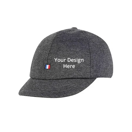 Dark Grey Customized Solid Short Peak Cotton Baseball/Summer Cap