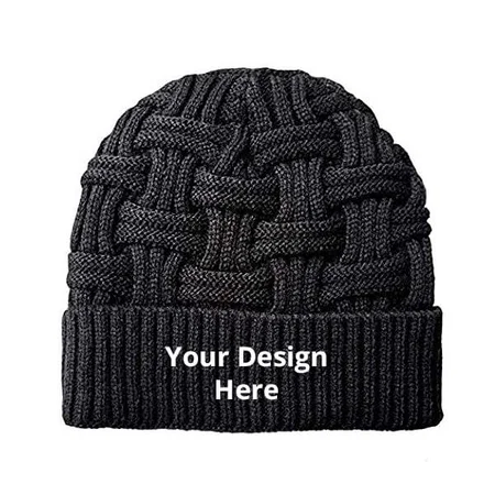 Grey Customized Knitted Winter Woolen Skull Cap