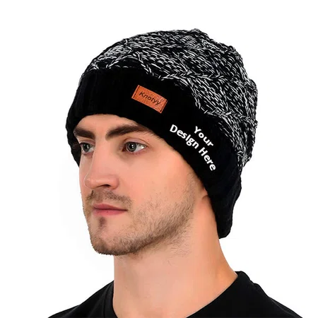 Black Customized Woolen Cap