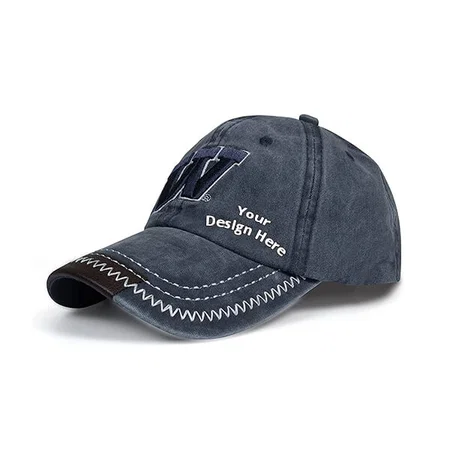 Dark Blue Customized Denim Cotton Stylish Unisex Cap