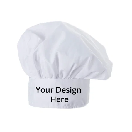 White Customized Unisex Adjustable Elastic Baker Hat