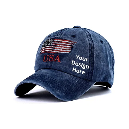 Denim Blue Customized Unisex Sun Cap