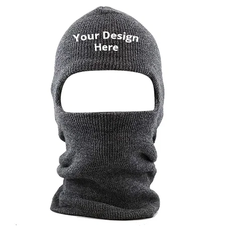 Dark Grey Customized Woolen Monkey Cap