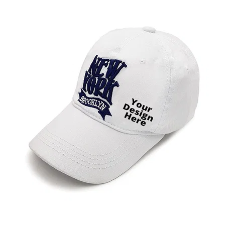White Customized Solid Baseball Casual Sports Adjustable Cap