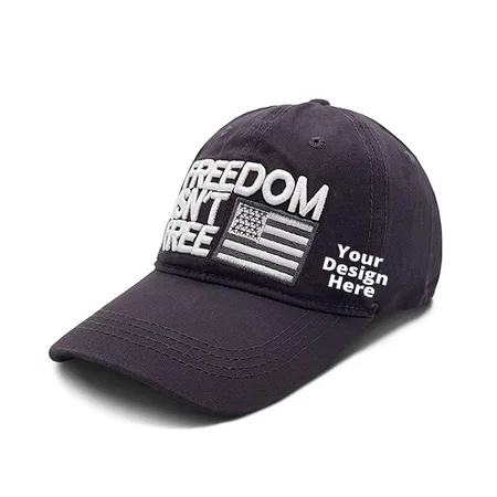 Grey Customized Solid Baseball Casual Sports Adjustable Polyester Cap