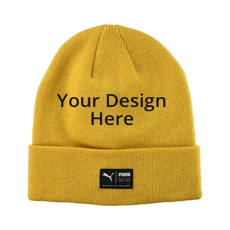 Yellow Customized Puma Beanie Cap