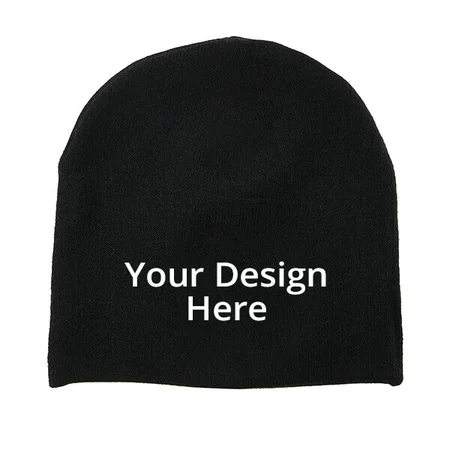 Black Customized Puma Unisex Beanie Cap