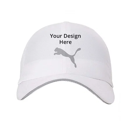White Customized Unisex Child Baseball Puma Cap