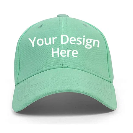 Mint Green Customized Stylish Solid Colour Snapback Baseball Unisex Cap With Adjustable Buckle (Suitable for Head Size 54-60cm)