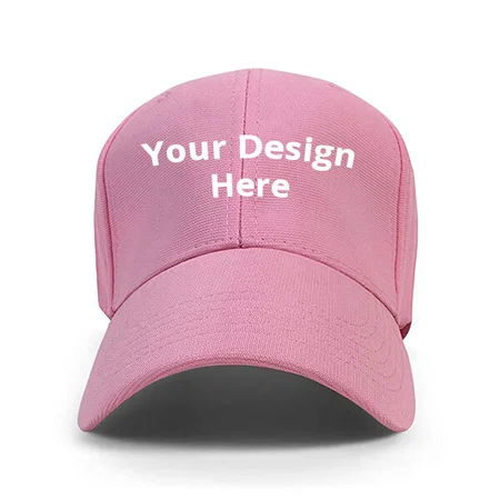 Pink Customized Baseball Unisex Cap with Adjustable Buckle