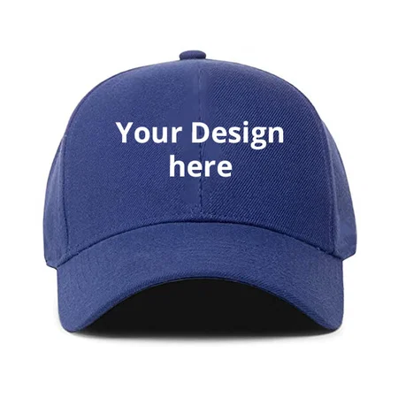 Blue Customized Unisex Cap Free Size with Adjustable Metal Buckle