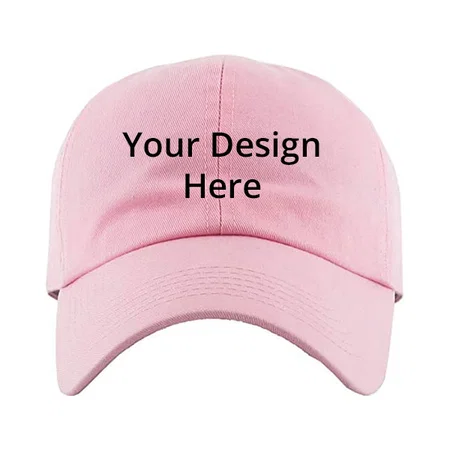 Pink Customized Unisex Cotton Free Size Cap