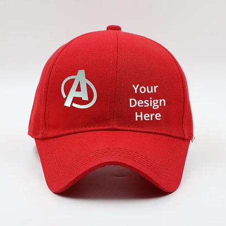 Red Customized Baseball Cap Snapback Trucker Hat, Outdoor Sports Baseball Hat, Hiking Hat, Running Hat