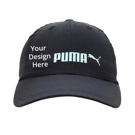 Black Customized Men's Puma Cap