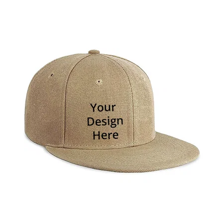 Beige Customized Men's Classic Flat Brim Hip-Hop Snapback Cap