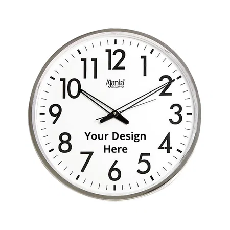 White Customized Ajanta Plastic Abstract Office Clock