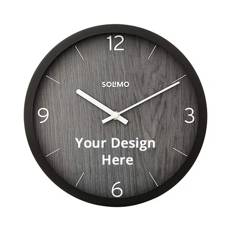 Grey with Black Frame Customized Paramount Dark Paneling Abstract Plastic - Silent Movement Wall Clock