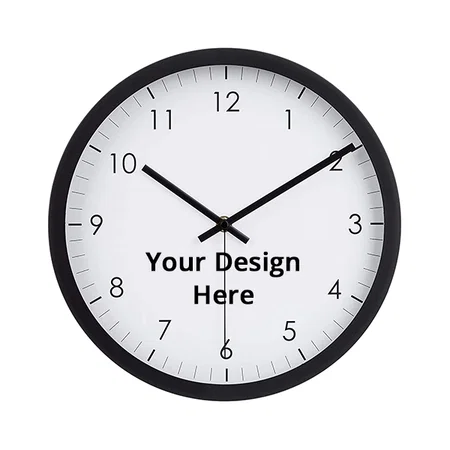 White with Black Panel Customized Traditional Wall Clock (Size - 12")