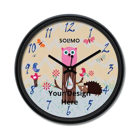 Multi Color Customized Plastic Play Time 12" Silent Movement Wall Clock