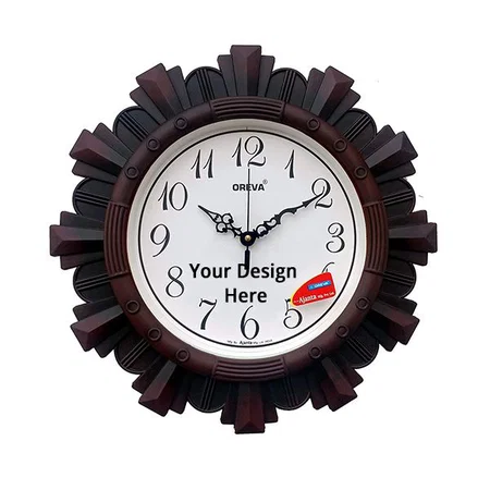 Brown Customized Plastic Vintage Wall Clock (Size - 32 x 4 x 32 cm)