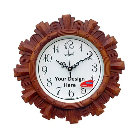 Brown Customized Plastic Vintage Wall Clock (Size - 32 x 4 x 32 cm)
