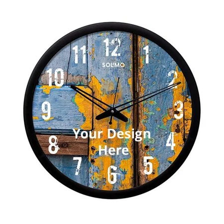 Multi Color Customized Silent Movement Wall Clock (Size -12")