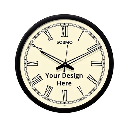 Pink with Black Frame Customized Contemporary Plastic &amp; Glass Wall Clock - Designer with Silent Movement (Size - 12")